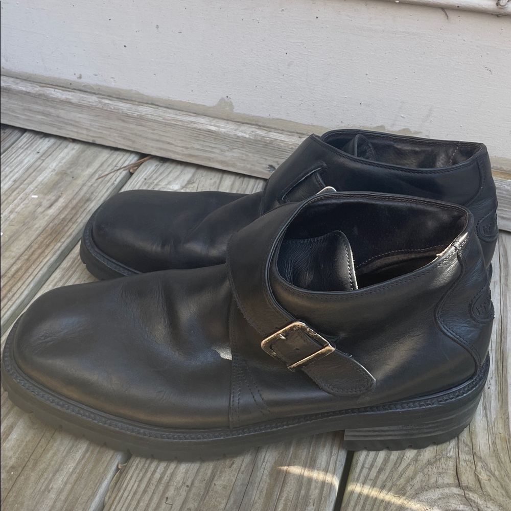 Kenneth Cole Reaction Men's Boots Black Leather Buckle Chelsea Boots Size - Picture 6 of 12